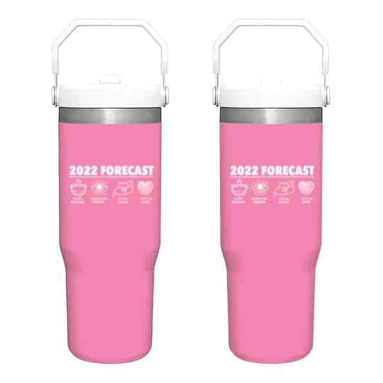 Discover 2022 Forecast New Dad Mom Baby Announcement Pregnancy Gift 30oz Tumbler With Flip Handle