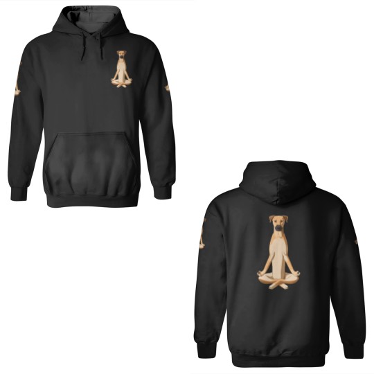 Discover Black Mouth Cur Dog meditate 3D Hoodies