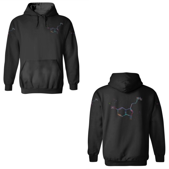 Discover Serotonin Molecule Formula 3D Hoodies