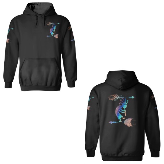 Discover Native American Kokopelli With Two Feathers 2 3D Hoodies