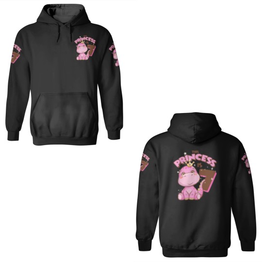 Discover Dinosaur T- 3D Hoodies This Princess is 7 Girls 7th Birthday Pink Dinosaur Party T- 3D Hoodies