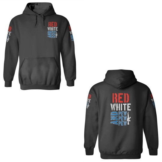 Discover Red White And Pewpewpew gunss Funny 4th Of July Patriotic Men 3D Hoodies