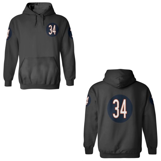 Discover Walter Payton Number 34 Jersey Chicago Bears Inspired 3D Hoodies