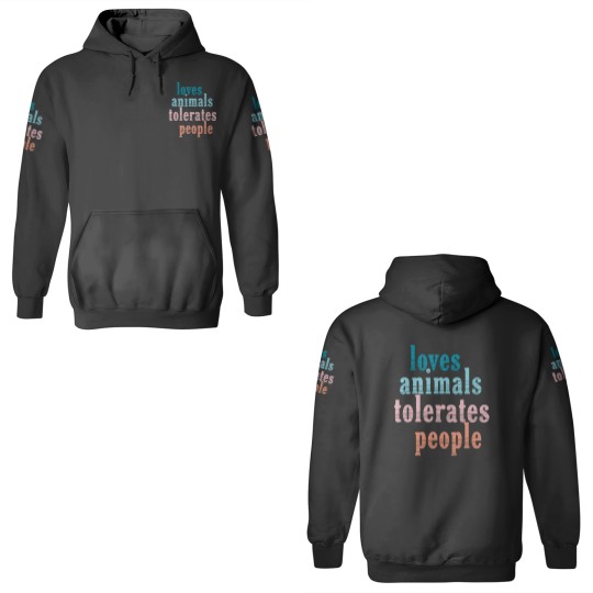 Discover Loves Animals Tolerates People Funny Animal Lover Dog Mom 3D Hoodies