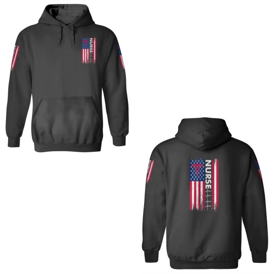Discover Nurse Flag Heartbeat Line USA American Heroes Nurses Gifts 3D Hoodies