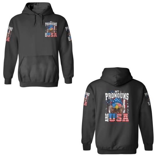 Discover My Pronouns Are USA Patriotic Eagle Funny 4th of July 3D Hoodies