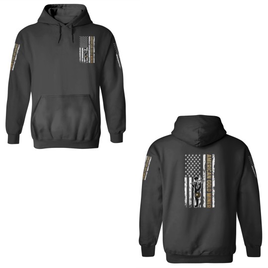 Discover Golden US Flag for American Gold Miner 3D Hoodies