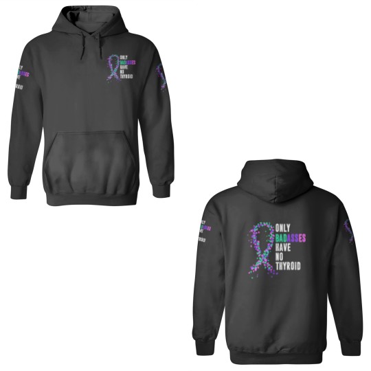 Discover Thyroid Cancer Ribbon Thyroidectomy Removal Surgery Badasses 3D Hoodies