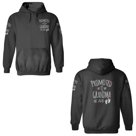 Discover Promoted to Grandma 2023 again Cute Baby Announcement Women 3D Hoodies
