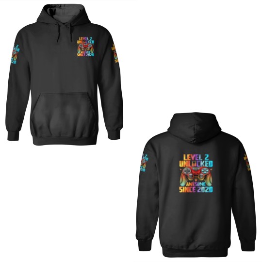 Discover Level 2 Unlocked Awesome Since 2020 2Nd Birthday G 3D Hoodies