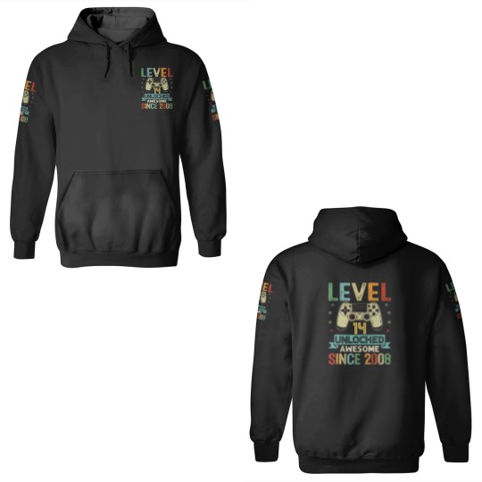 Discover Level 14 Unlocked Awesome Since 2008 Video Game 14 3D Hoodies