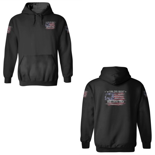 Discover Vintage USA Flag World's Best English Bulldog 3D Hoodies