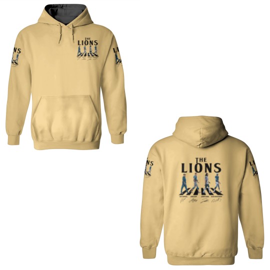 Discover Lions Walking Abbey Road Signatures Football 3D Hoodies