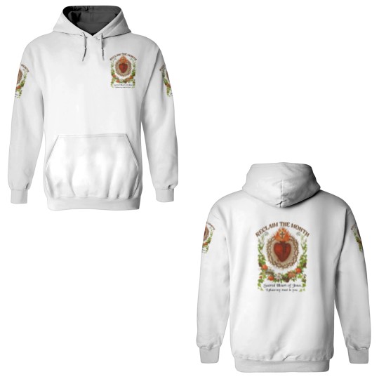 Discover Catholic 3D Hoodies Reclaim the Month Sacred Heart of Jesus 3D Hoodies