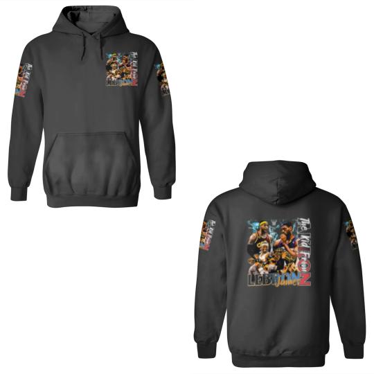 Discover Vintage Lebron James 90s Basketball Bootleg Style 3D Hoodies, Lebron James 3D Hoodies