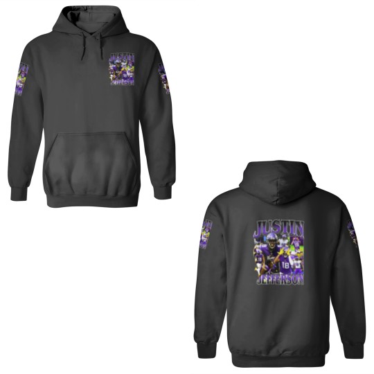 Discover Vintage 90s Graphic Style Justin Jefferson 3D Hoodies