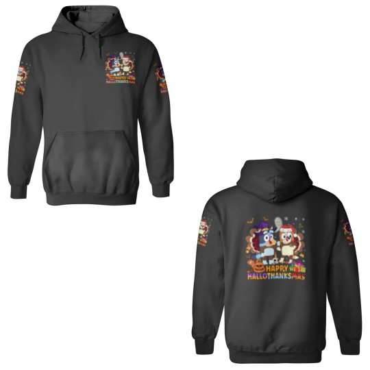 Discover BlueyDad Bingo Halloween Thanksgiving 3D Hoodies