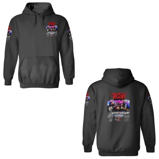 Discover 55 Years RUSH Band 1968-2023 Signatures 3D Hoodies