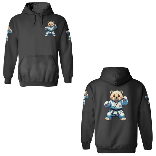 Discover AI Generated Karate Bear Cartoon Illustration 3D Hoodies