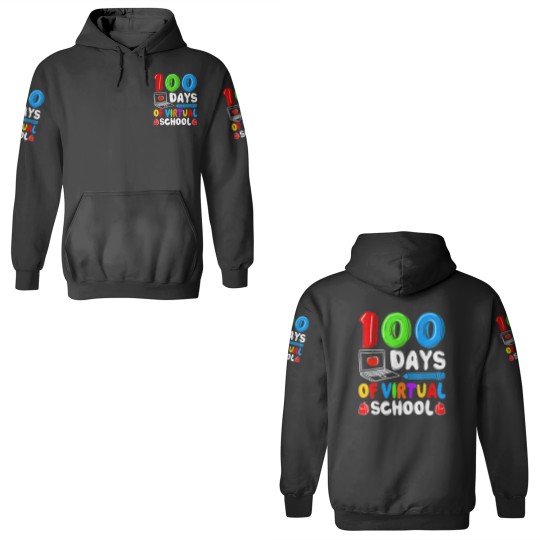 Discover 100 Days Of Virtual School Funny 100th Day 3D Hoodies