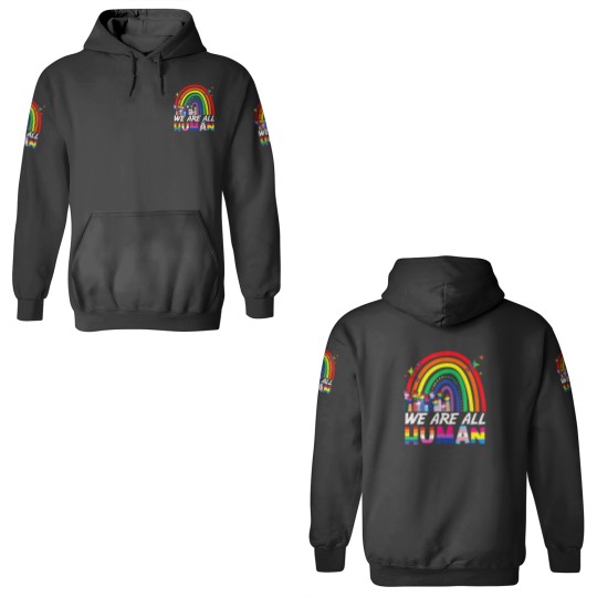 Discover We Are All Human Proud LGBT Rainbow Flag Inspirati 3D Hoodies
