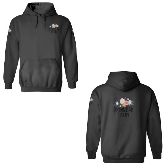 Discover Floral Flowers, Diving Is My Therapy Funny Floral 3D Hoodies