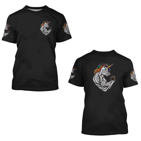 Discover Unicorn At The Gym | Training Fitness Muscles 3D T Shirts