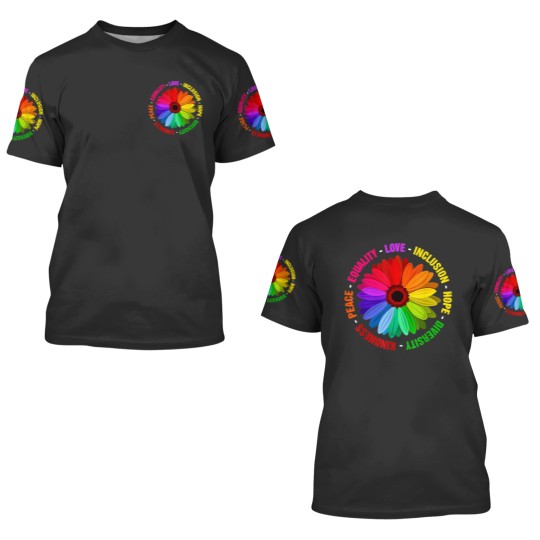 Discover Kindness Peace Equality Love Inclusion Hope Diversity 3D T Shirts
