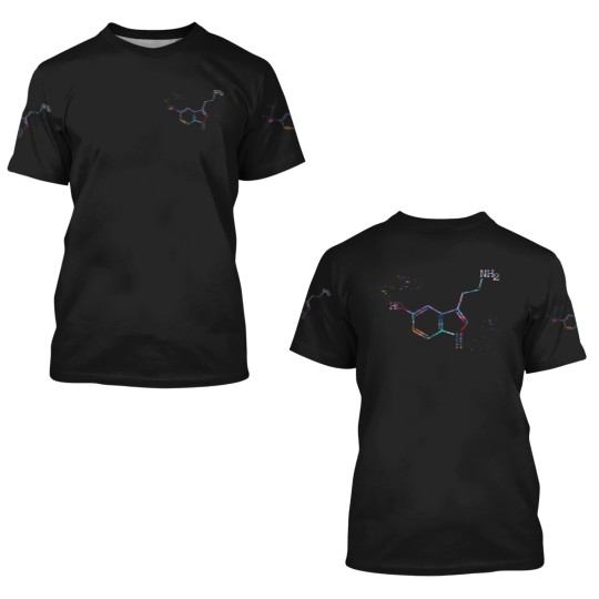 Discover Serotonin Molecule Formula 3D T Shirts