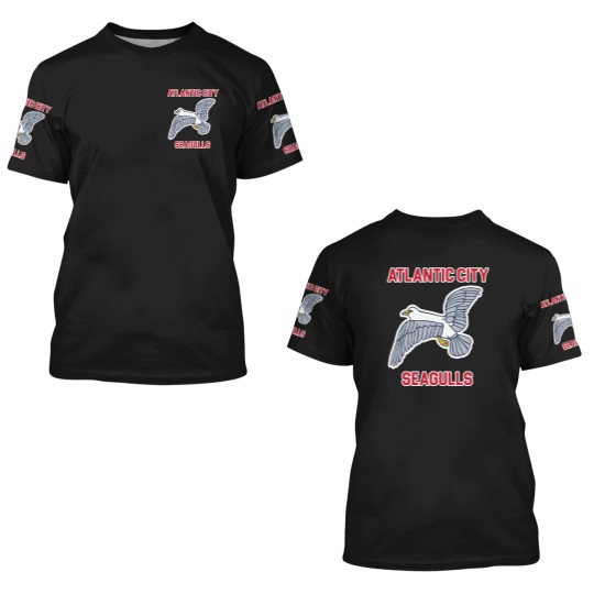 Discover Atlantic City Seagulls )( Retro Throwback Basketball Team - Atlantic City - 3D T Shirts