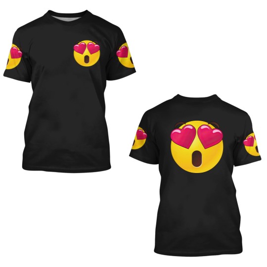 Discover Emoji Heart Eyes Valentines 3D T Shirts