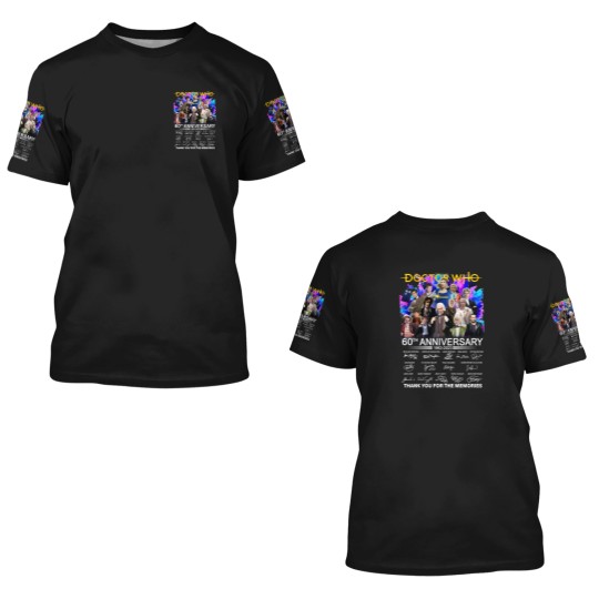 Discover Doctor Who 60th Anniversary 1963-2023 Signature Thank You 3D T Shirts