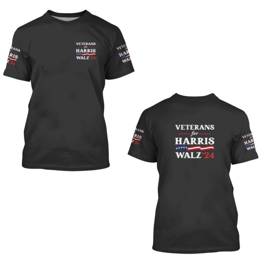 Discover Veterans For Harris Walz 2024 Vote Tim Walz Kamala HarrisT-3D T Shirts