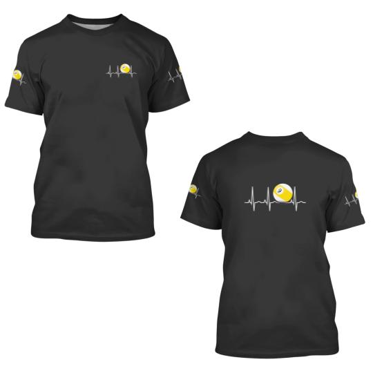 Discover 9 ball pool player nine ball heartbeat gift 3D T Shirts