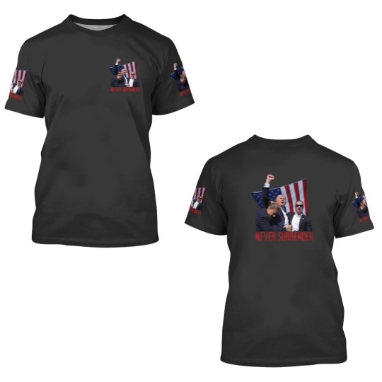 Discover Trump Shot 3D T-Shirts - Pennsylvania Rally 2024