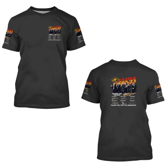 Discover James Bond 3D T Shirts, James Bond 007 60th Anniversary 3D T Shirts, James Bond Vintage 3D T Shirts