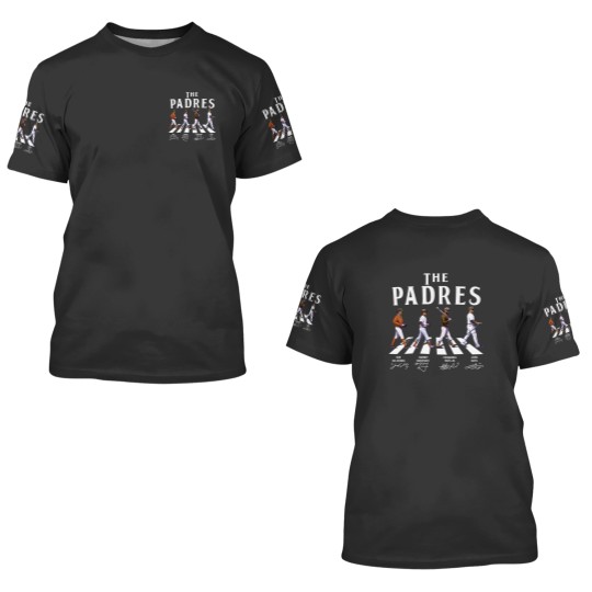 Discover The Padres Walking Abbey Road Signatures Baseball 3D T Shirts, Kim Ha-Seong, Manny Machado, FRD Tatis JR.