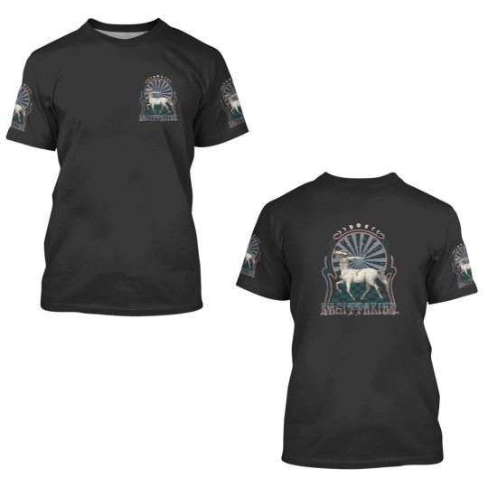 Discover Sagittarius Zodiac Vintage 3D T Shirts, Celestial Sagittarius 3D T Shirts
