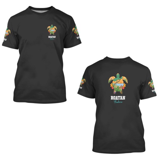 Discover Roatan Bay Islands Honduras Turtle Souvenir 3D T Shirts