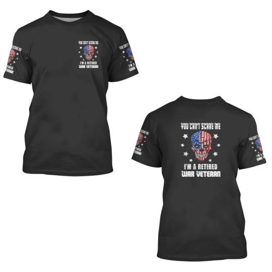 Discover Retired Warss Veteran USA Flag Skull Essential 3D T Shirts