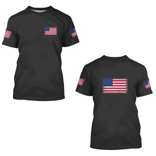 Discover US Flag Fourth of July American 3D T-Shirt