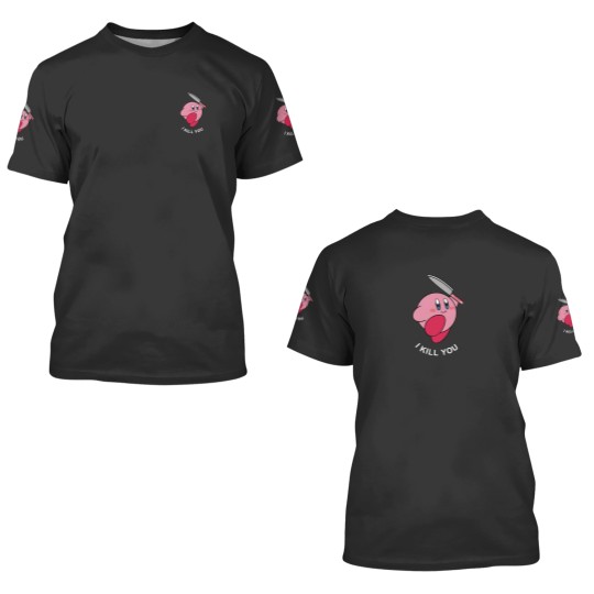 Discover Kirby I Kill You Embroidered 3D T Shirts
