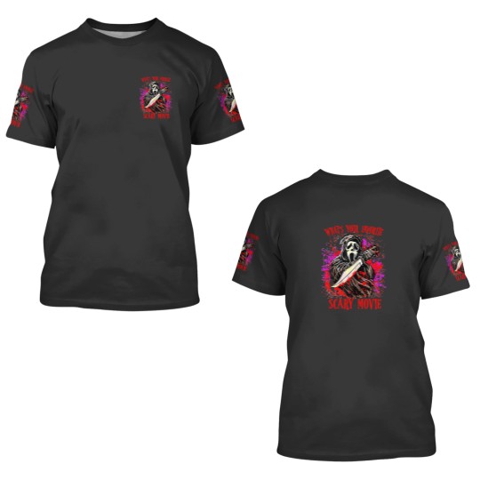 Discover Scream Ghostface What's Your Favorite Scary Movie 3D T Shirts, Scream Ghost Face 3D T Shirts