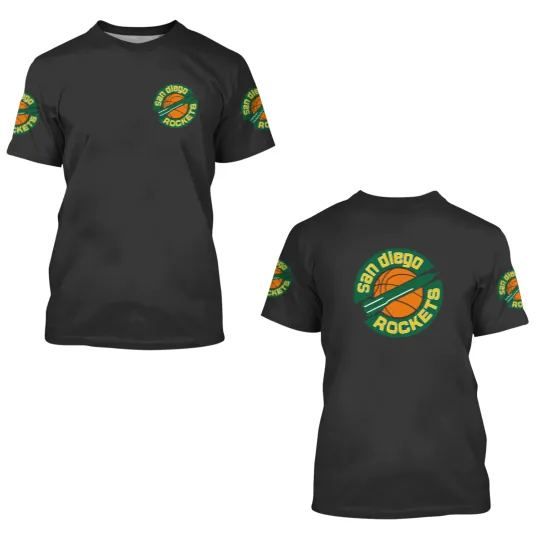 Discover san diego rockets vintage basketball vintage logo 3D T Shirts