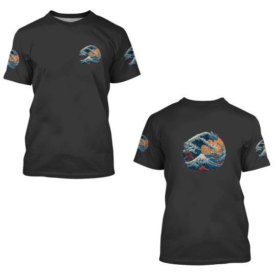 Discover Big Wave with Dragon 3D T Shirts