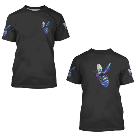 Discover Holographic Blue Bee 3D T Shirts