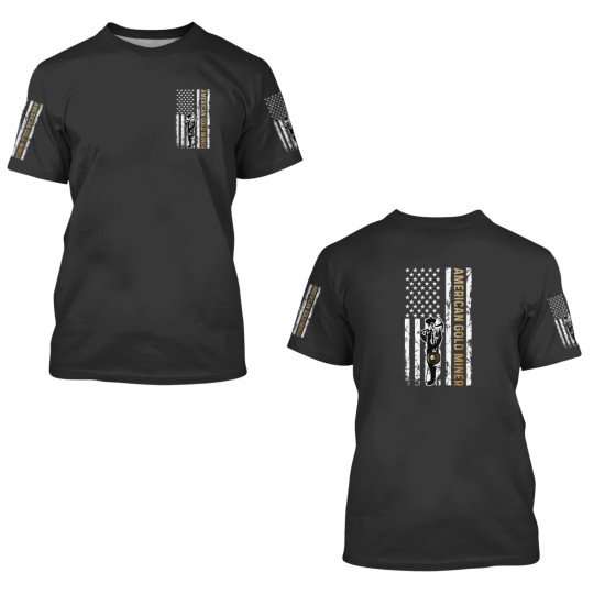 Discover Golden US Flag for American Gold Miner 3D T Shirts
