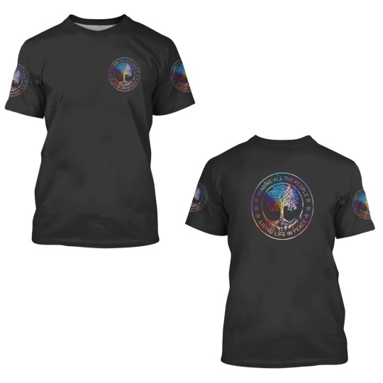 Discover All The People Imagine Living Life In Peace Art Tree 3D T Shirts