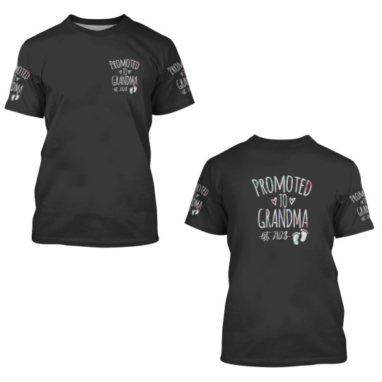 Discover Promoted to Grandma 2023 again Cute Baby Announcement Women 3D T Shirts