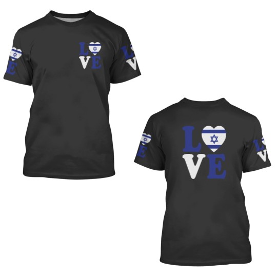 Discover I Love Israel Minimalist Israeli Flag For Women Men 3D T Shirts